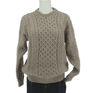 CarraigDonn Fishermen Sweater Unisex - Small  100% Merino Wool Made in Ireland